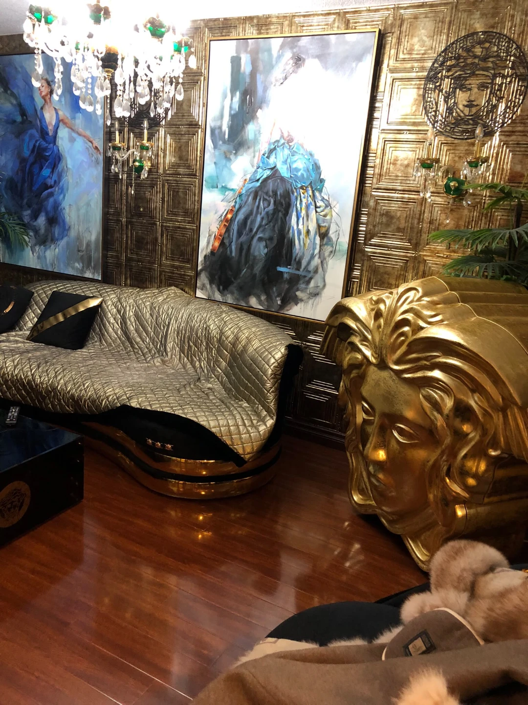 Large Gold Medusa Head bar Cabinet/Display Piece - photo 5