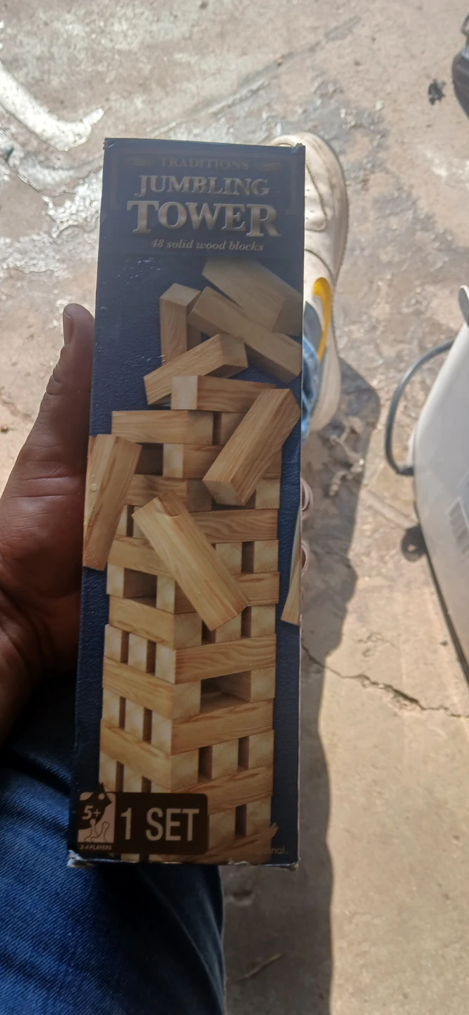 Traditions Jumbling Tower Game - 48 Solid Wood Blocks