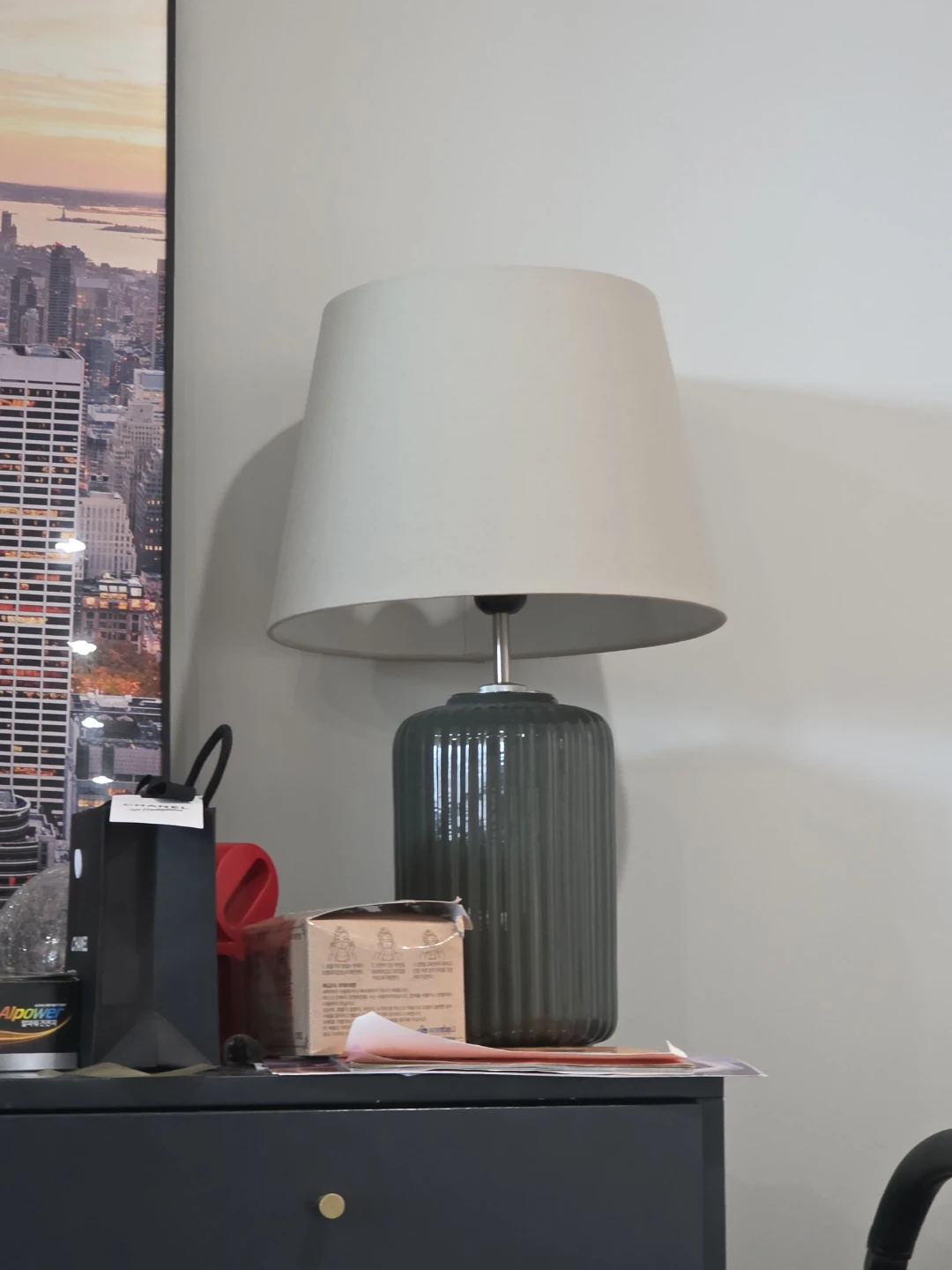 Table Lamp with Cream Shade