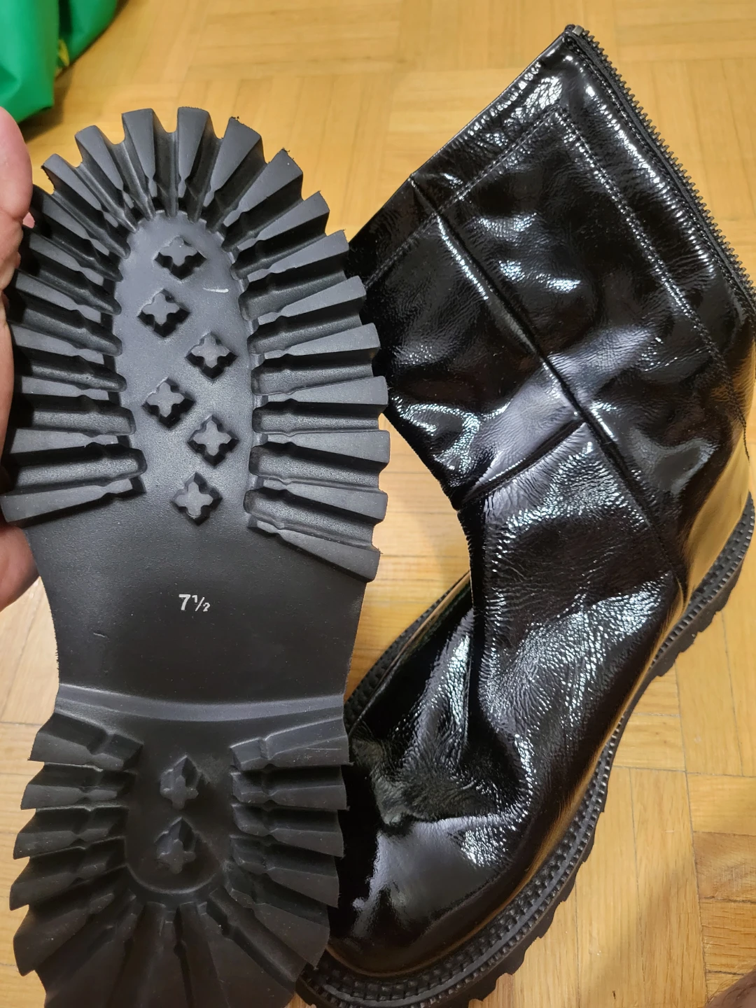 Seychelles Black Patent Lug Sole Boots - photo 4