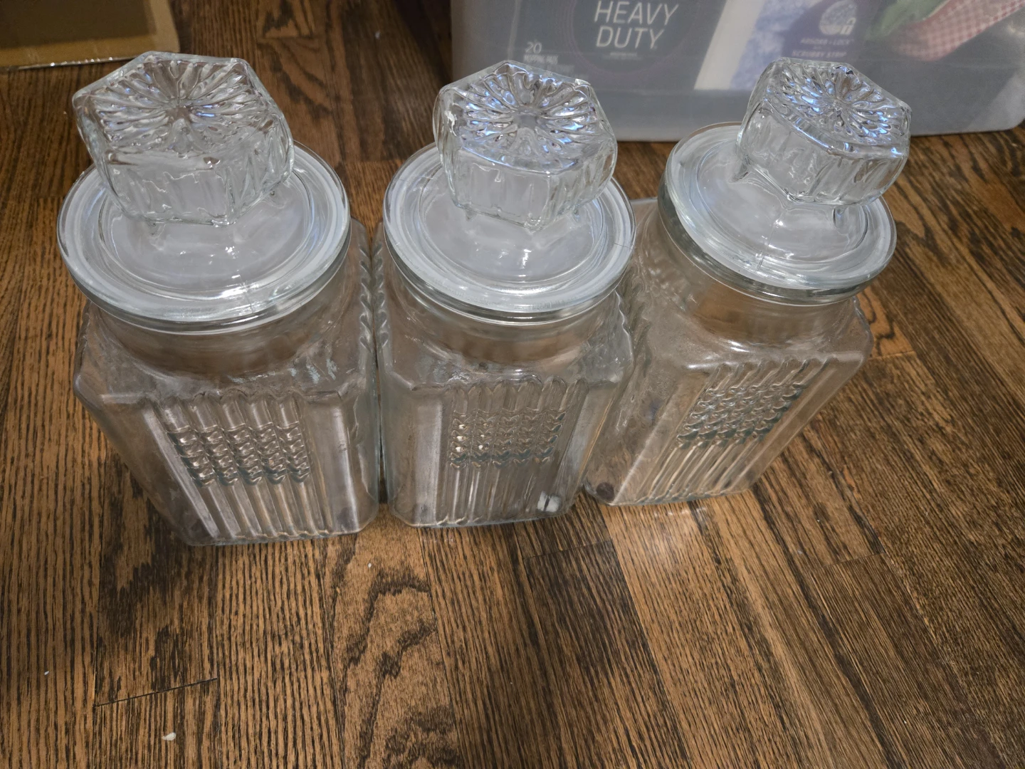 Set Of 3  Vintage Koeze's Glass  Large Apothecary Jar