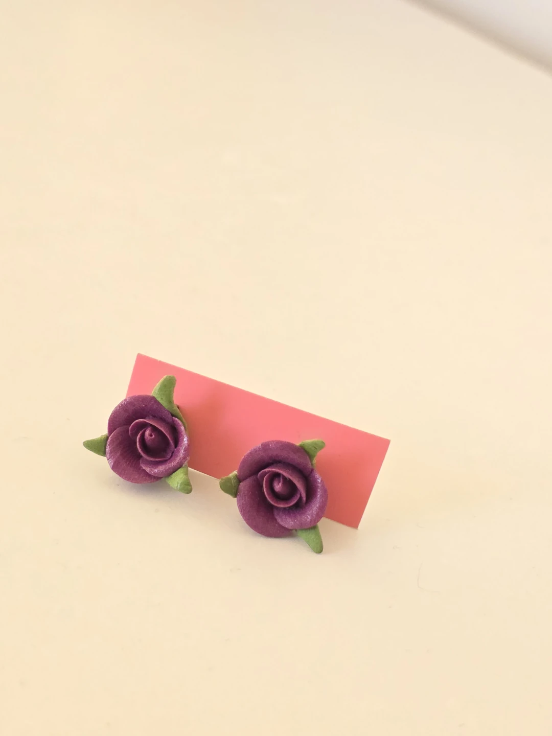 Polymer clay Rose Stud Earrings