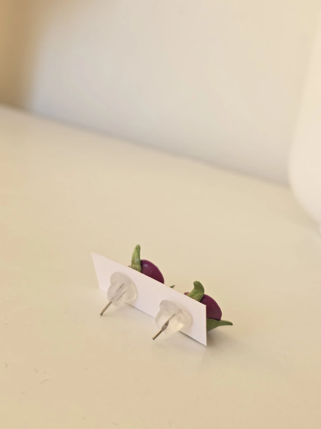Polymer clay Rose Stud Earrings - photo 3