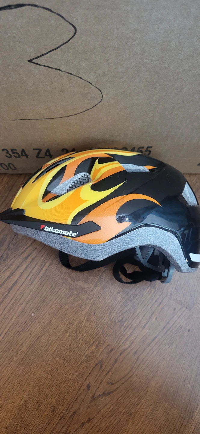 Bikemate Kids Bike Helmet - Black/Orange Flames - photo 2