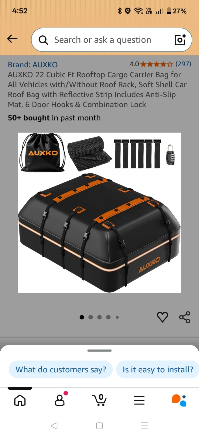 AUXKO 22 Cu Ft Rooftop Cargo Carrier Bag - photo 2