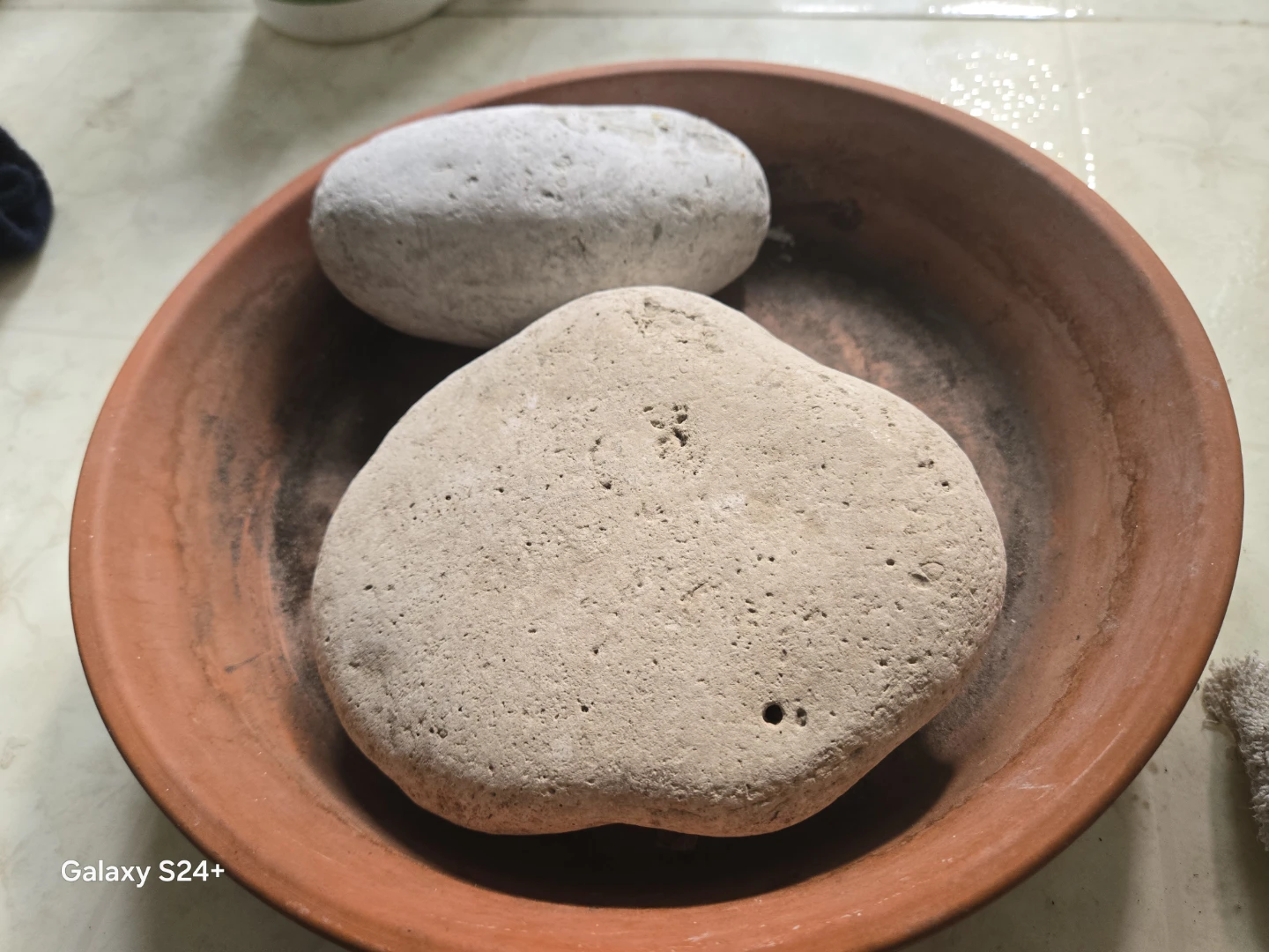 Two decorative rocks