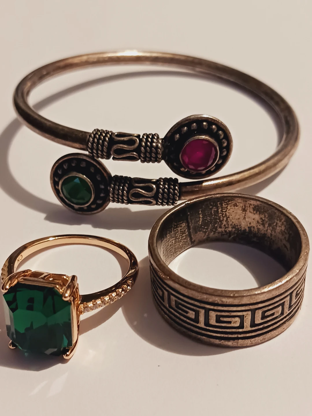 Lot of Sterling Silver 925 Rings and Bangle Bracelet