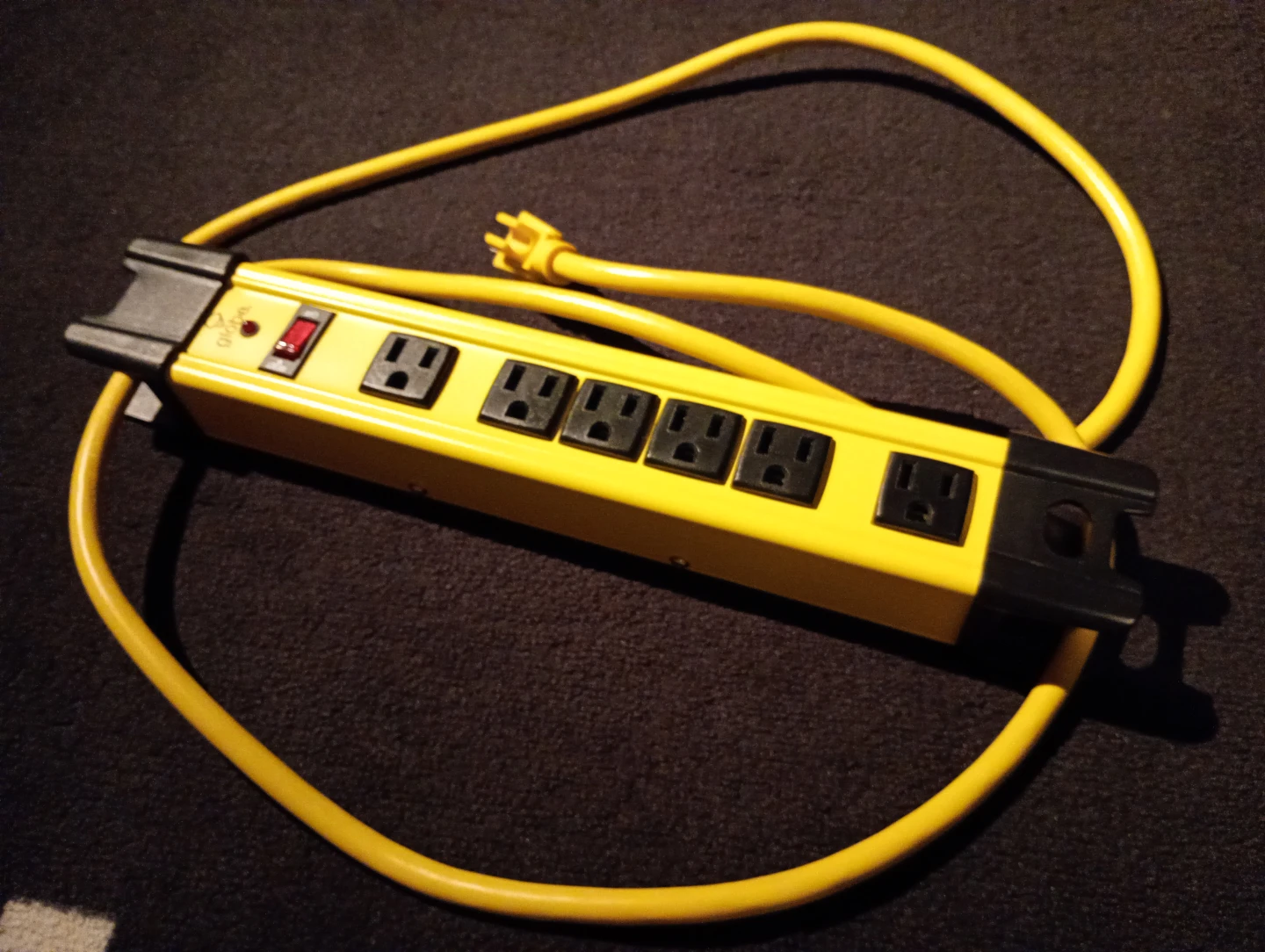 Yellow Transient Voltage Surge Suppressor Power Bar
