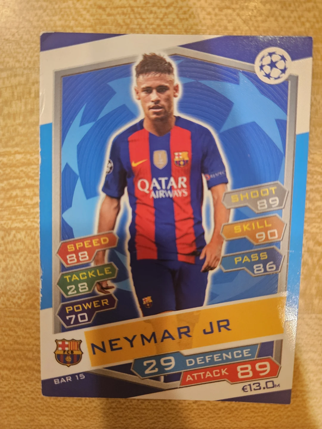 Topps Match Attax Neymar Jr Trading Card