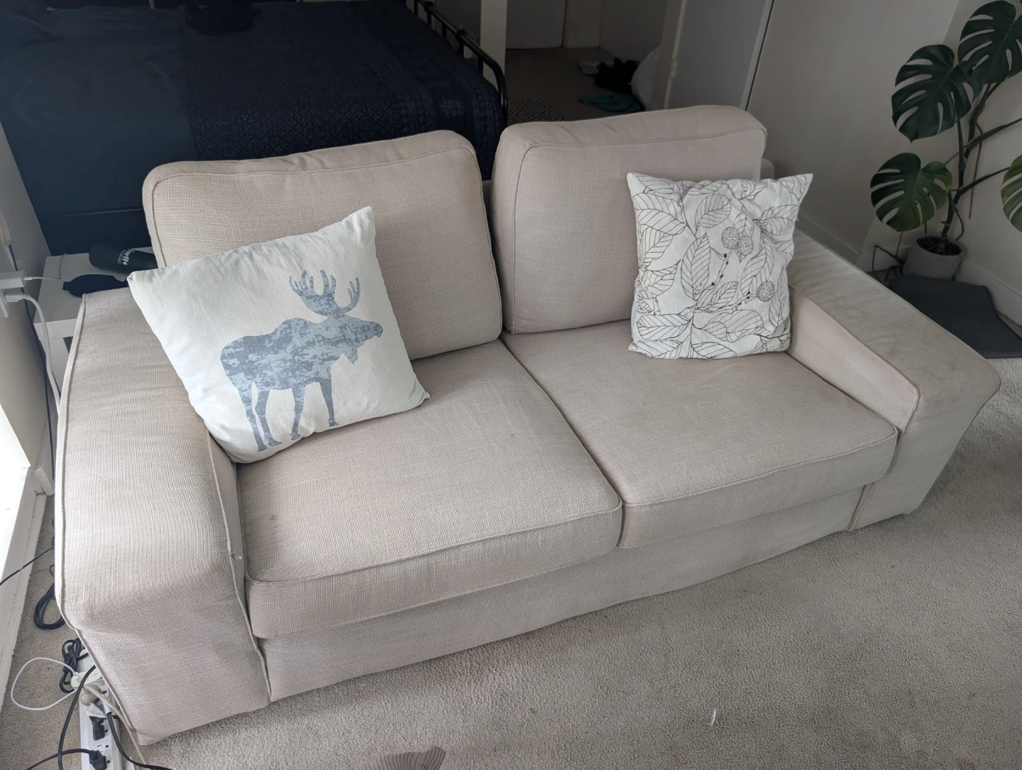 Beige Two-Seater Sofa