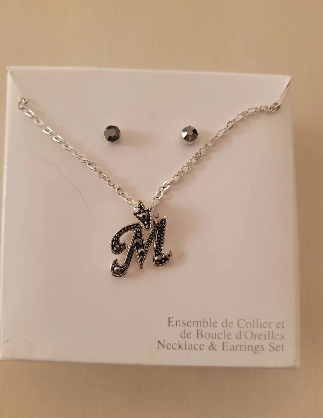 Letter M - Necklace and Earring Set - photo 3