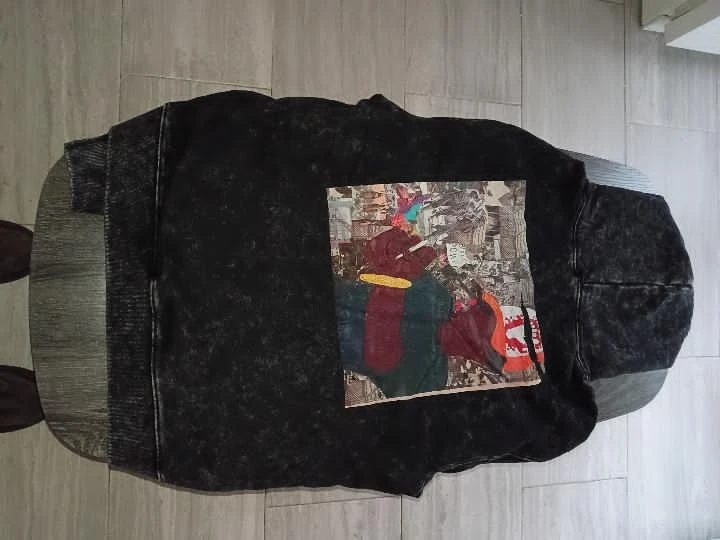 Black Acid Wash Hoodie and Jogger Set - photo 4