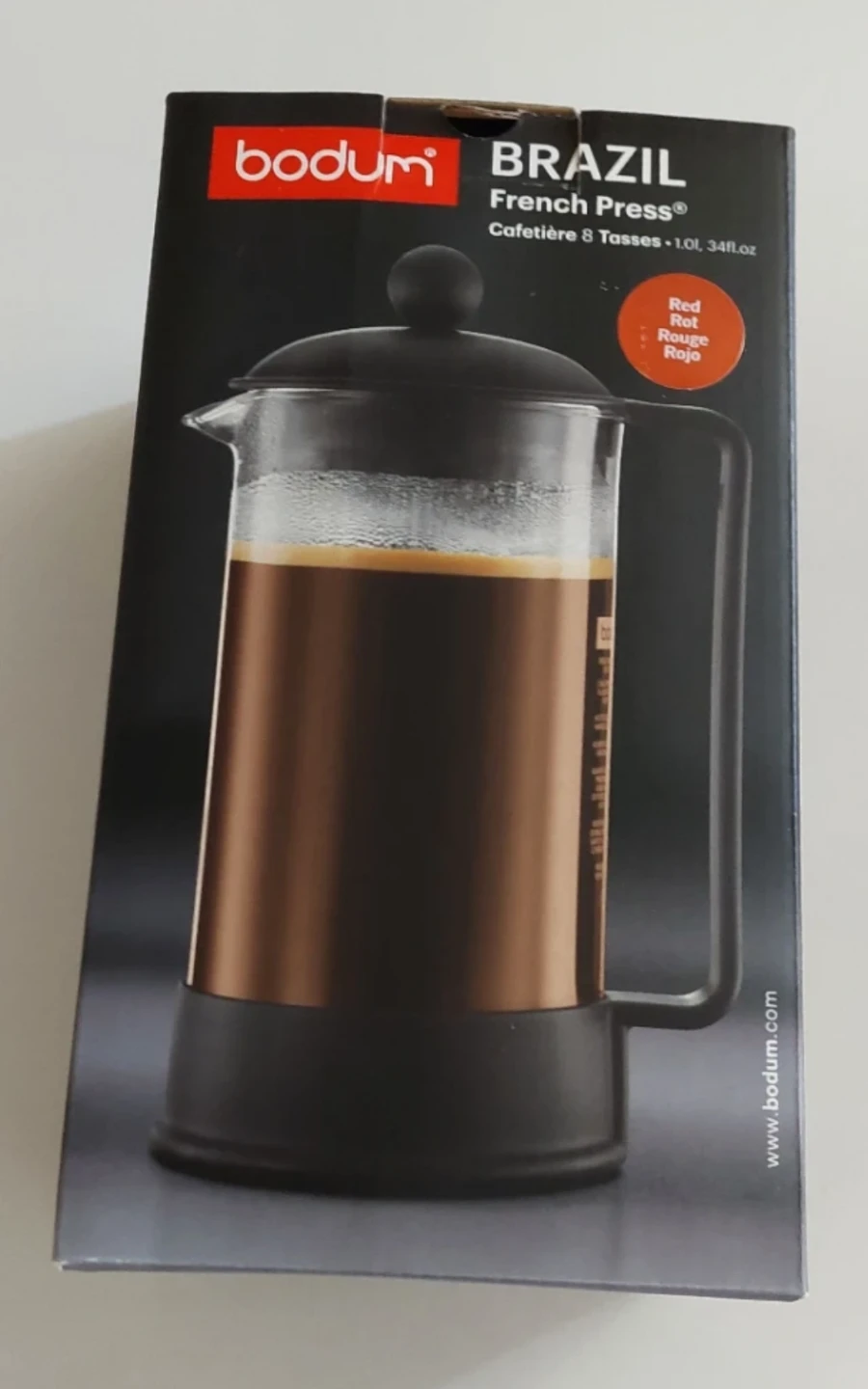Bodum BRAZIL French Press 1.0L Red - photo 4