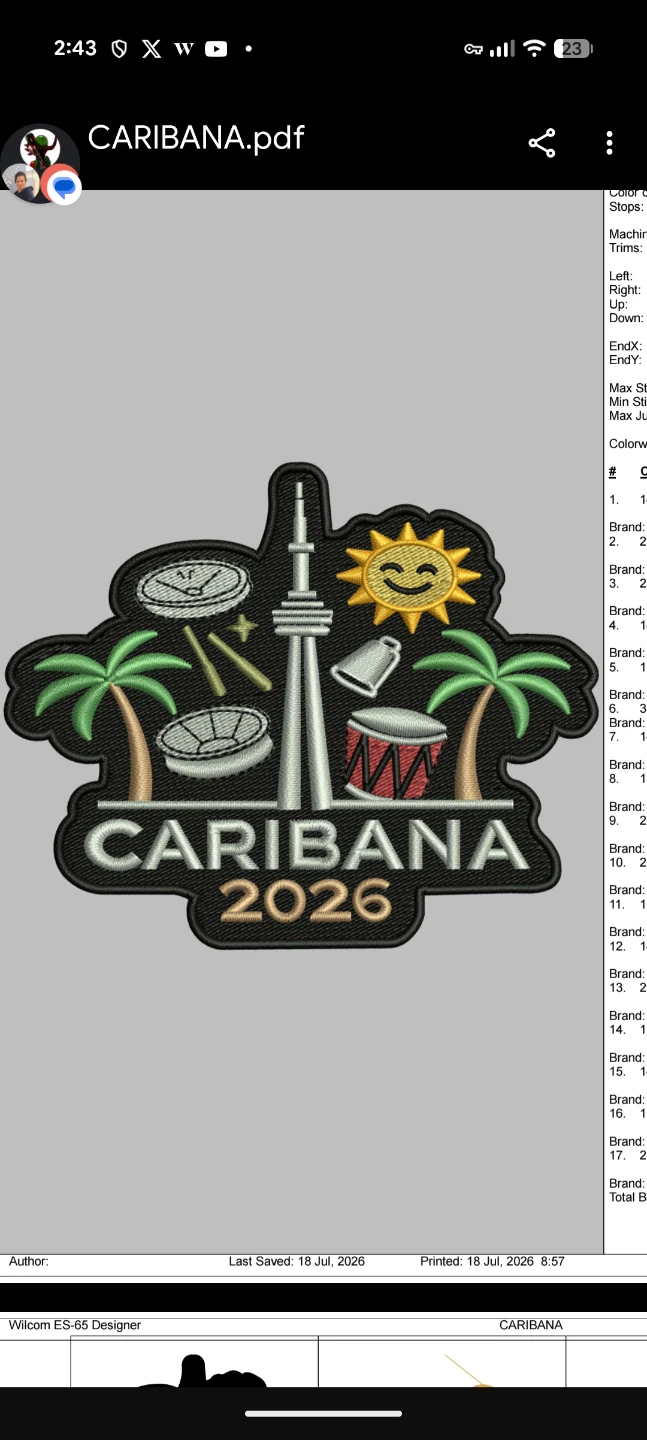 Caribana 2026 Embroidered cloths - photo 2