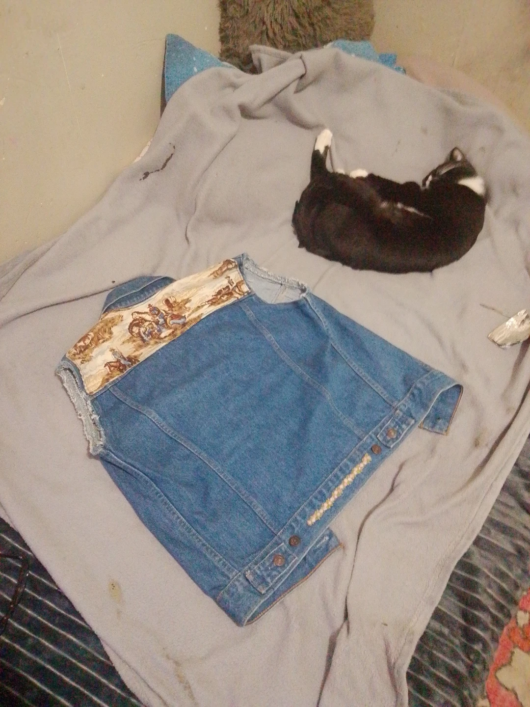 Levi's Denim Vest with Western Scene Print