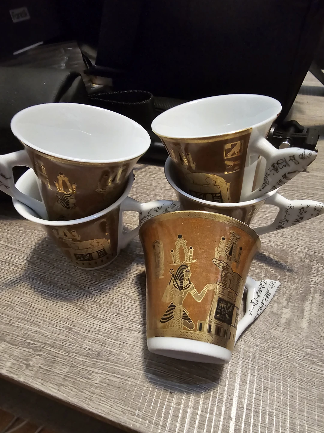 Fathi Mahmoud Egyptian Art Cups (Set of 5)