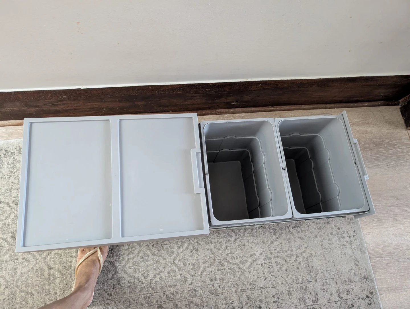 Grey Pull-Out Kitchen Trash Can Organizer - photo 2