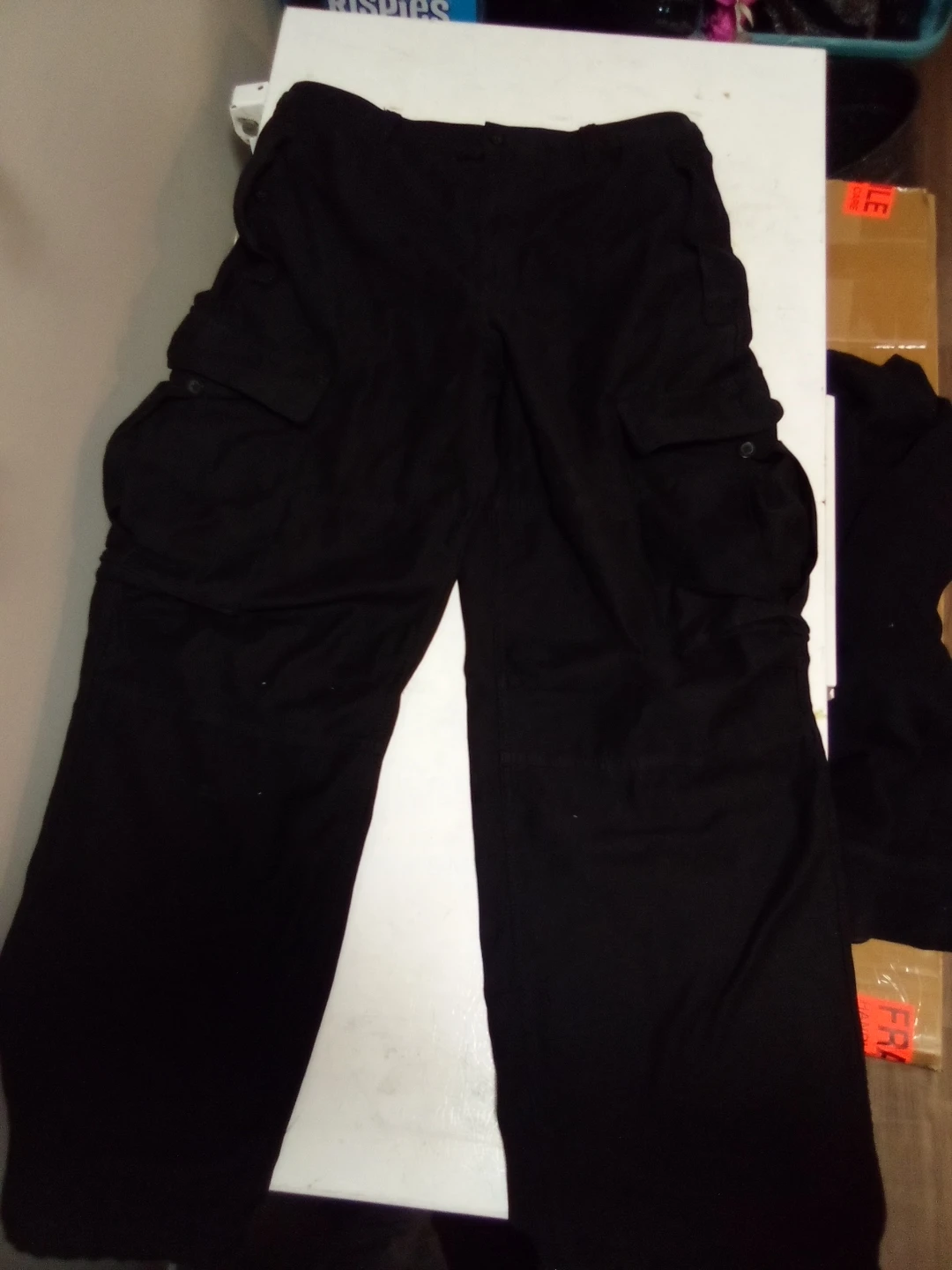 Black Crewneck Sweatshirt and Cargo Pants Set