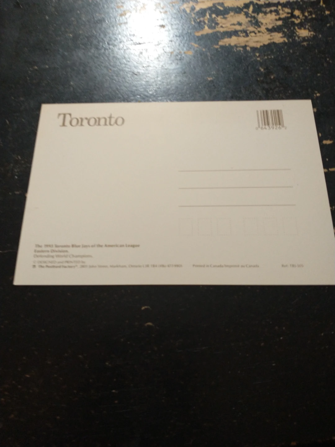 Toronto Blue Jays 1993 Team Postcard World Series Champions - photo 3