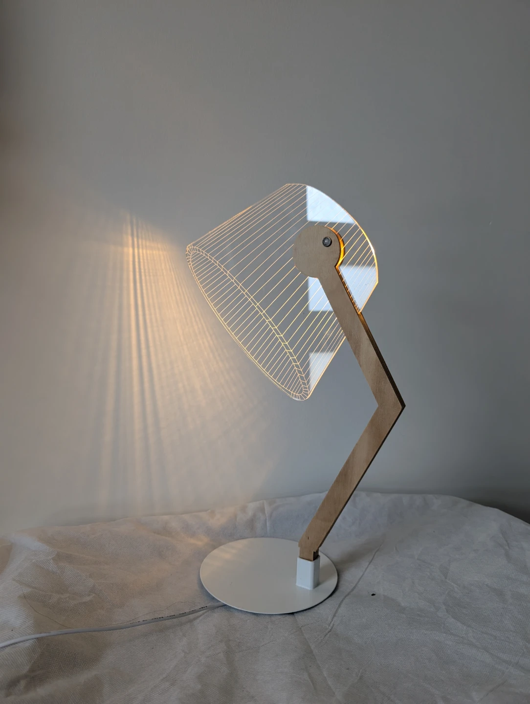 Studio cheha Ziggy lamp Unique Wood and Acrylic Table Lamp