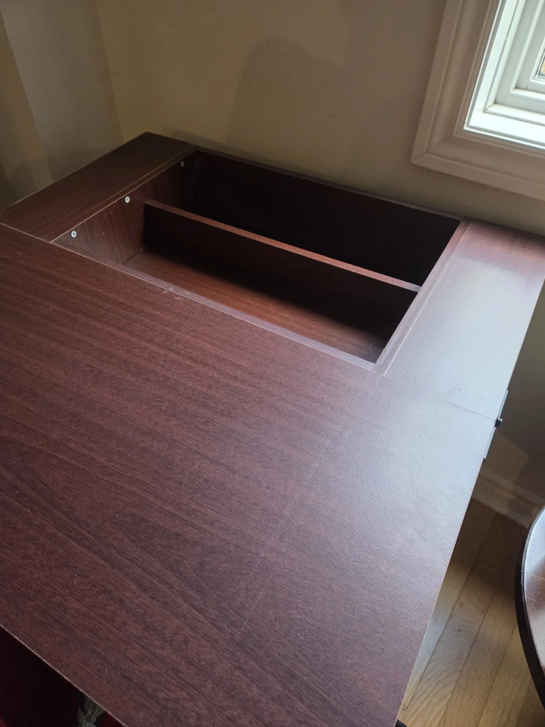 Dark Wood Drinks Cabinet with Shelves and Racks