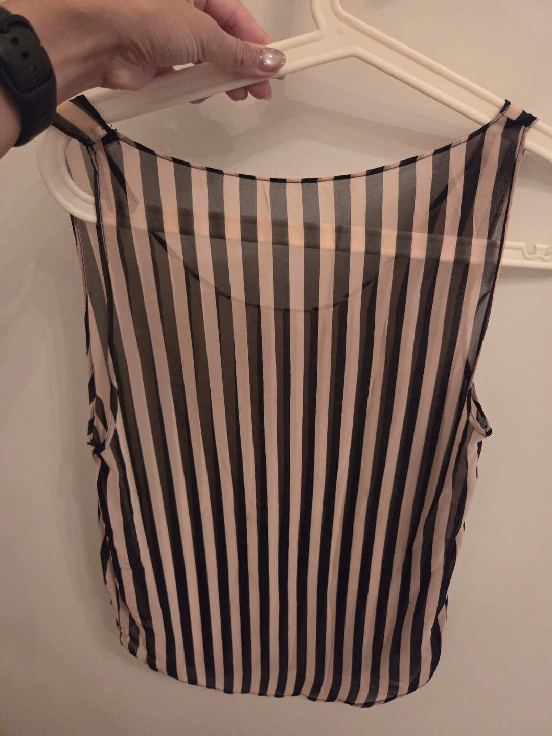 Women's Striped Sleeveless Blouse - photo 2