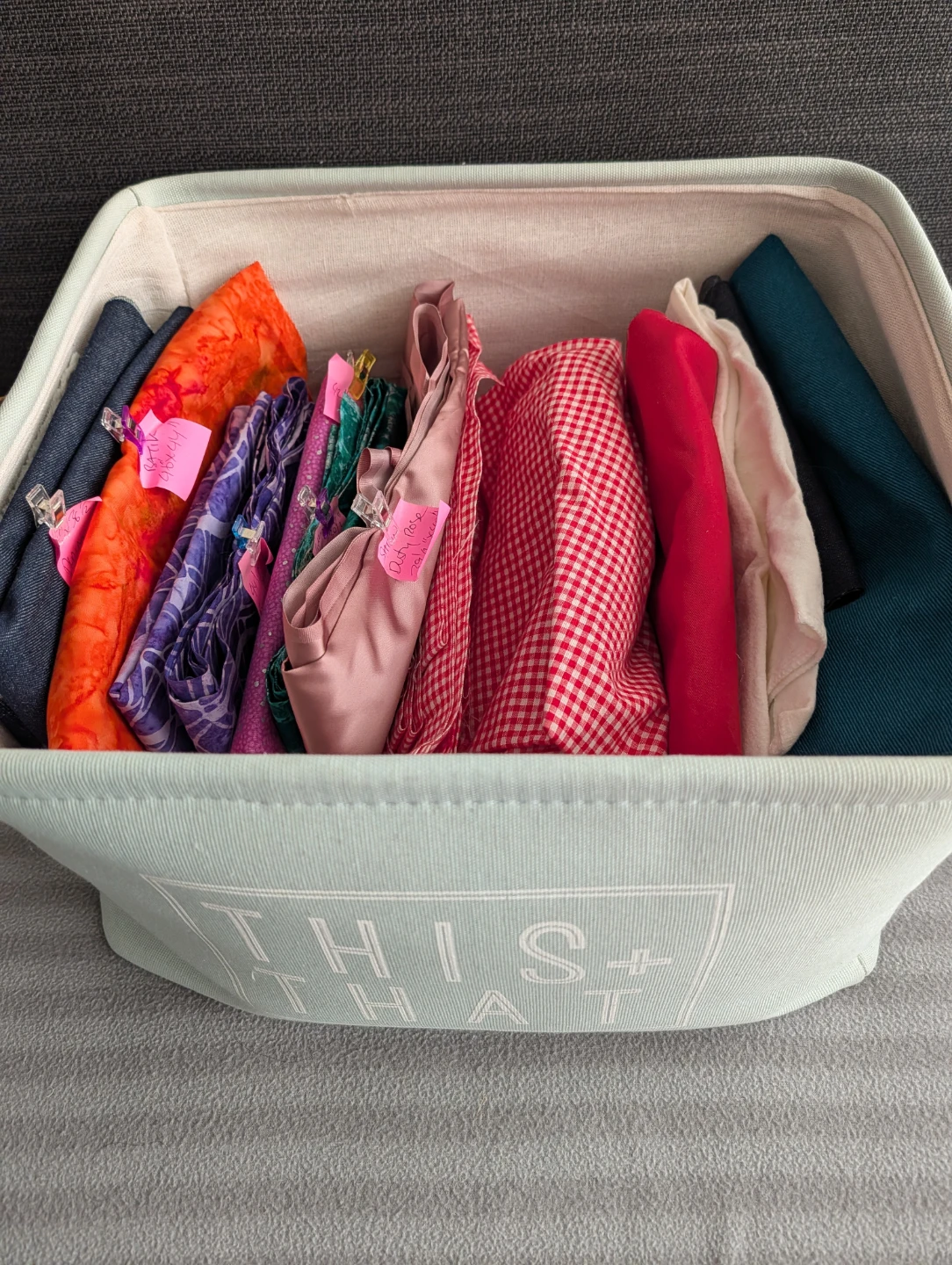 Storage Basket with Fabric Scraps