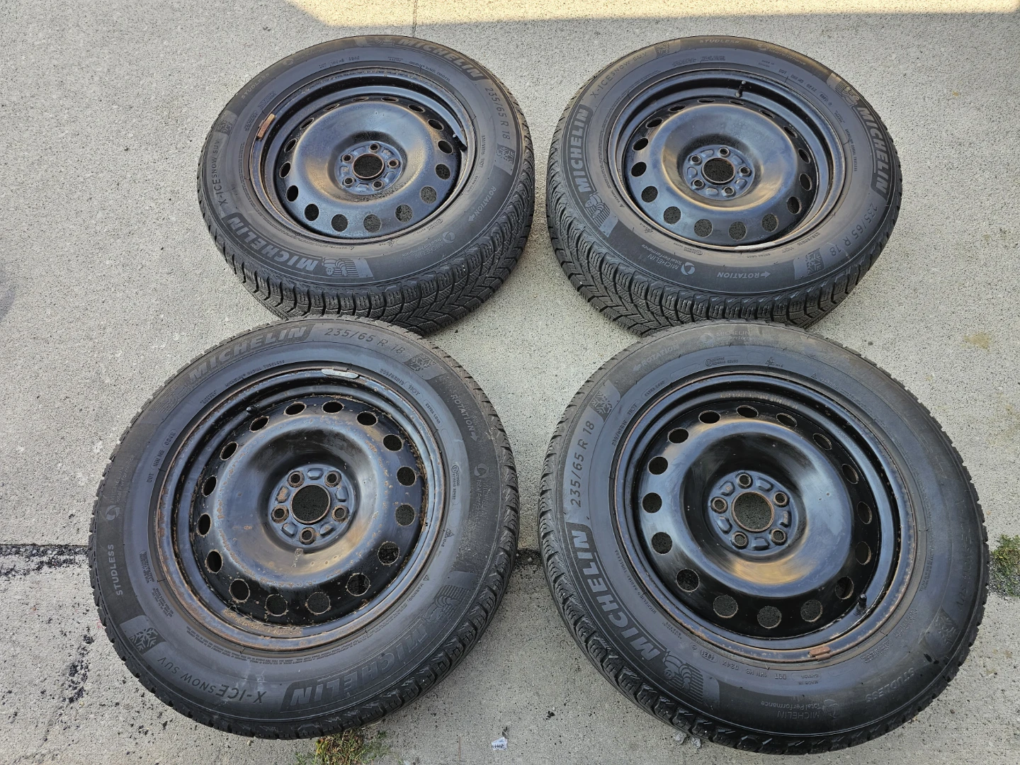 235/65 R18 WINTER TIRES ON STEEL RIMS