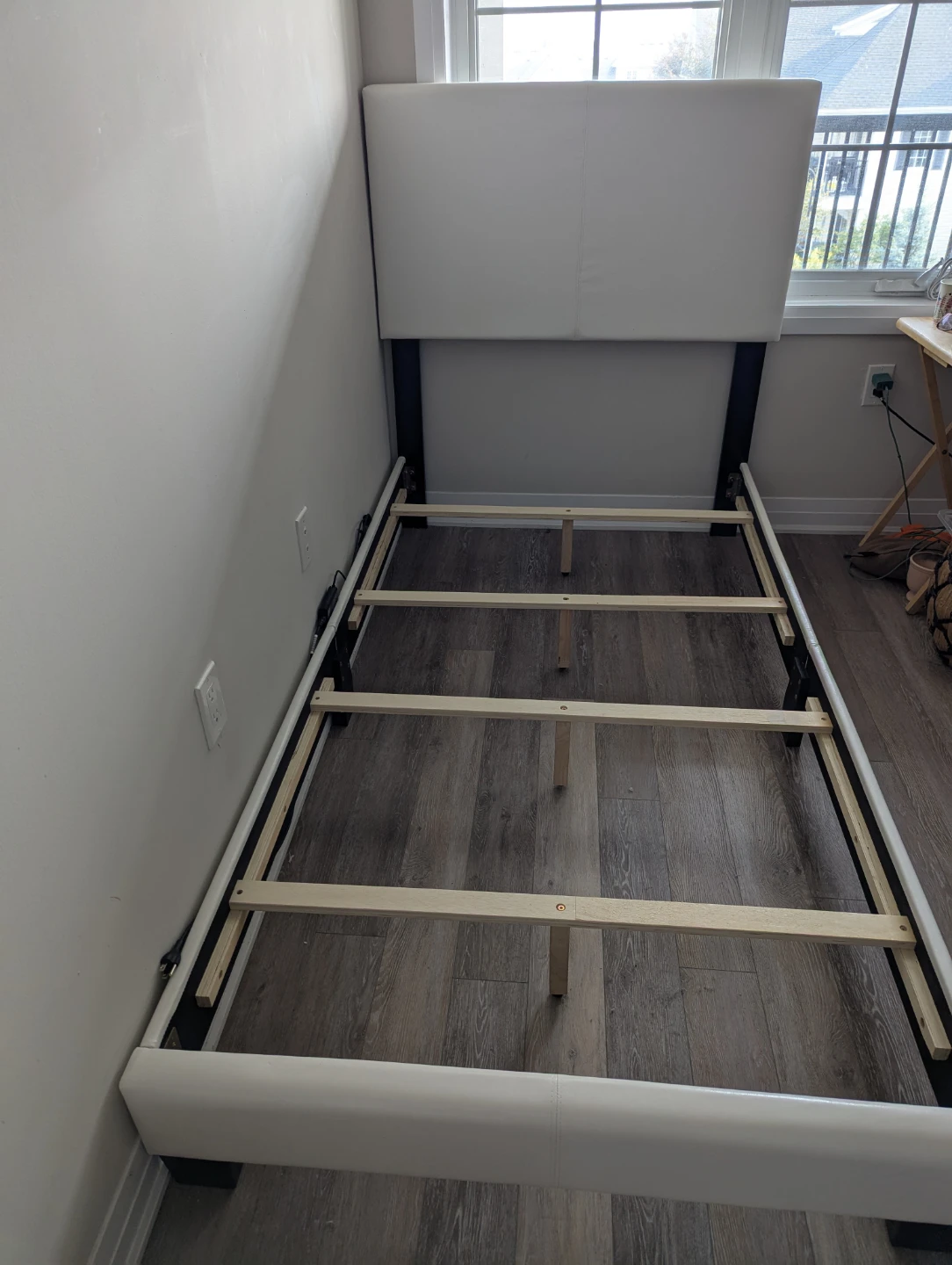 Twin Bed, Mattress with Faux-leather Headboard - photo 2