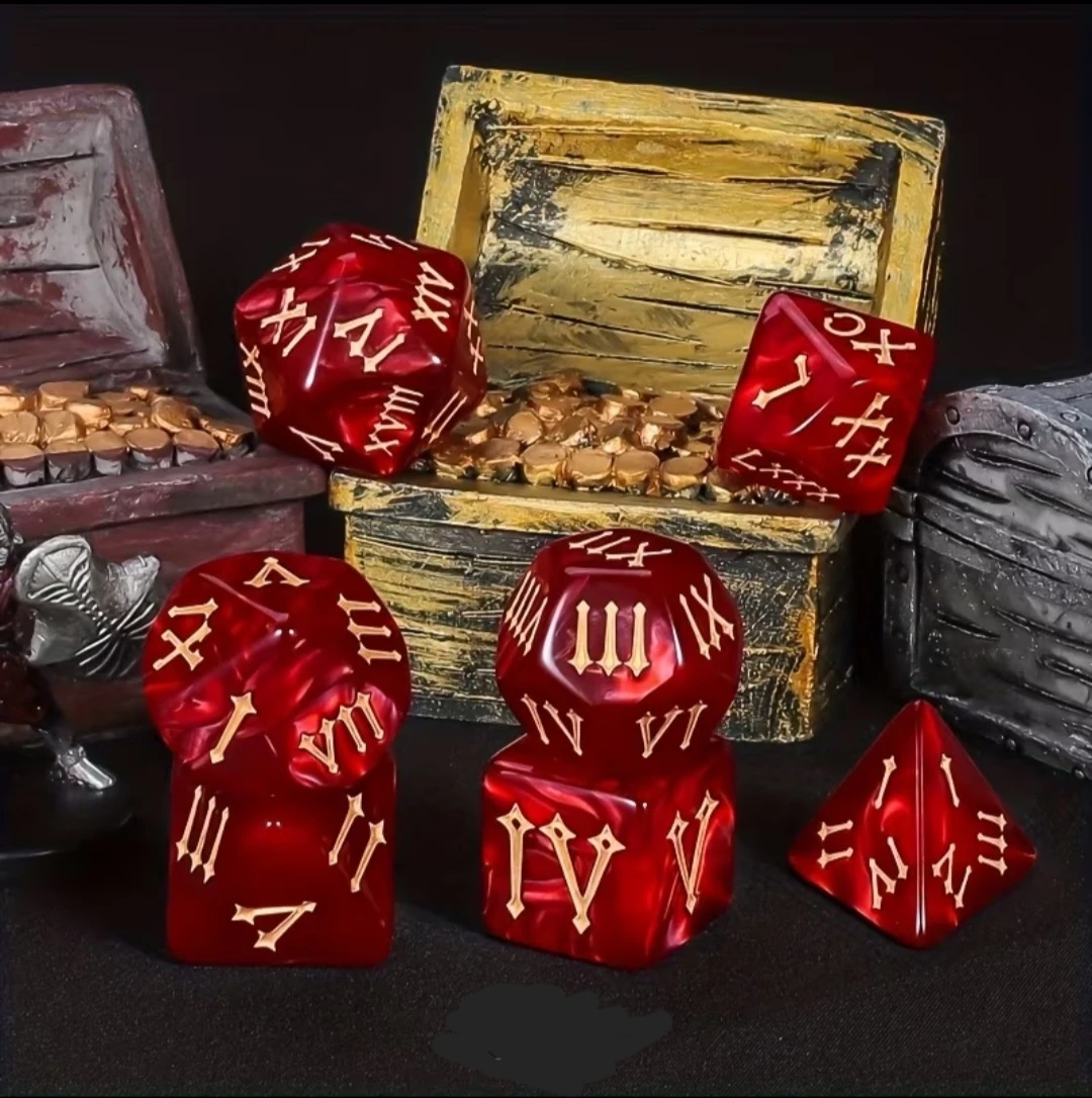 New Imperial Legacy 7-Piece Roman Numeral Polyhedral Dice Set