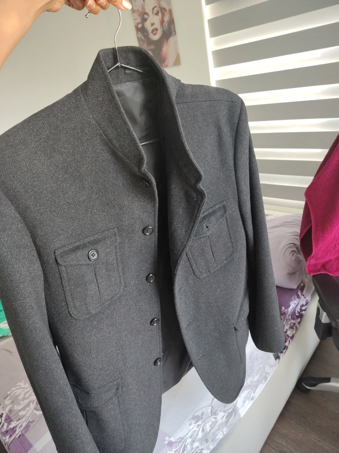 Blackberry's Grey Wool Blend Jacket
