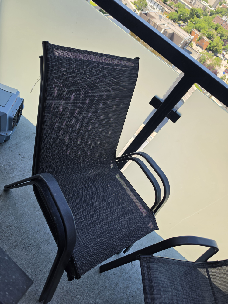 4 outdoor grey chairs