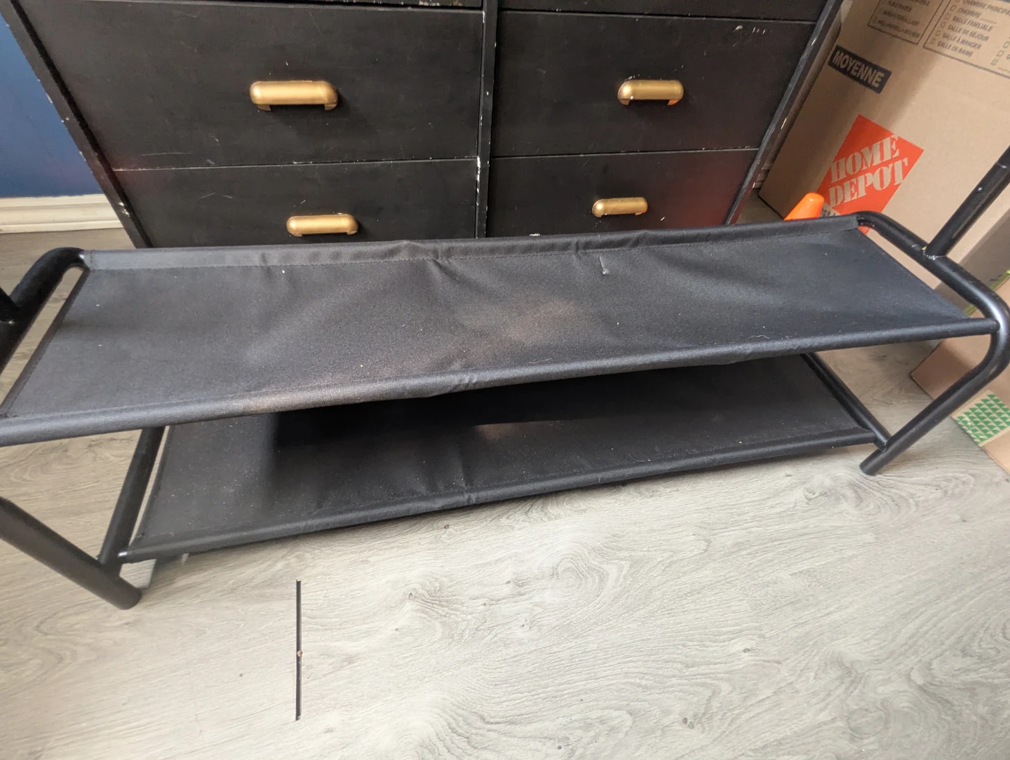 Black Metal Garment Rack with Shelf - photo 3