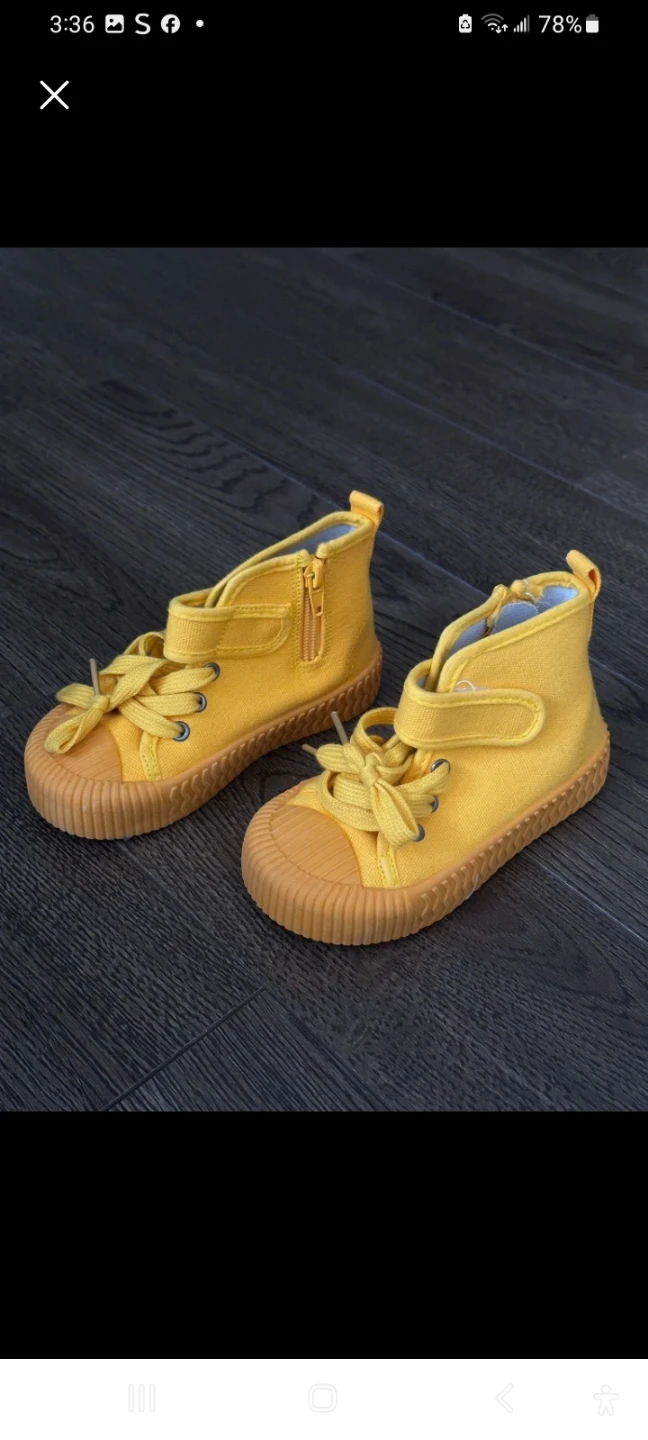 Yellow High-Top Canvas Sneakers