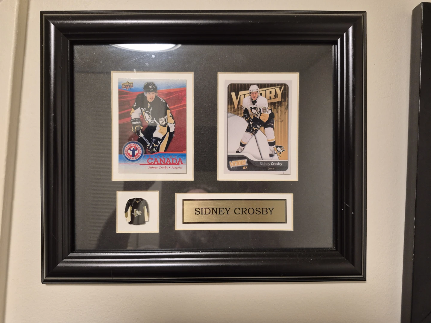 Sidney Crosby Framed Hockey Memorabilia Display