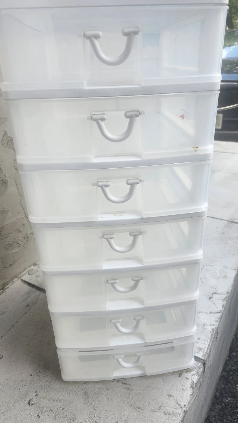 White 7-Drawer Plastic Storage Organizer - photo 2