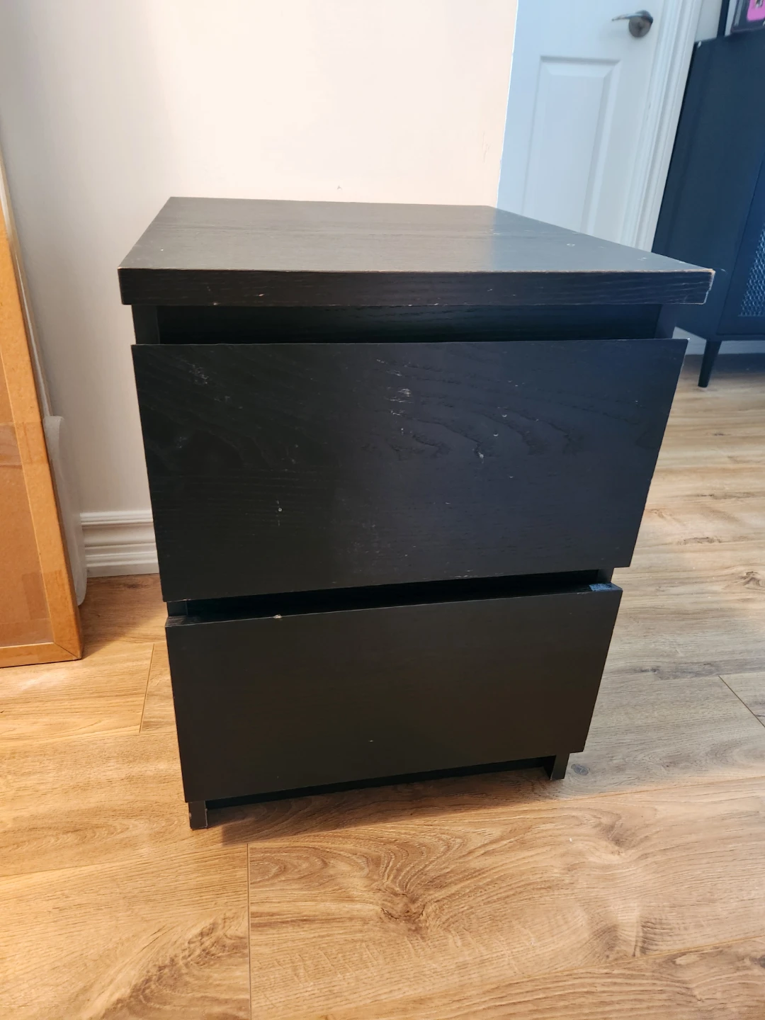 Malm Nightstand - Set of 2 Black/Brown - photo 3