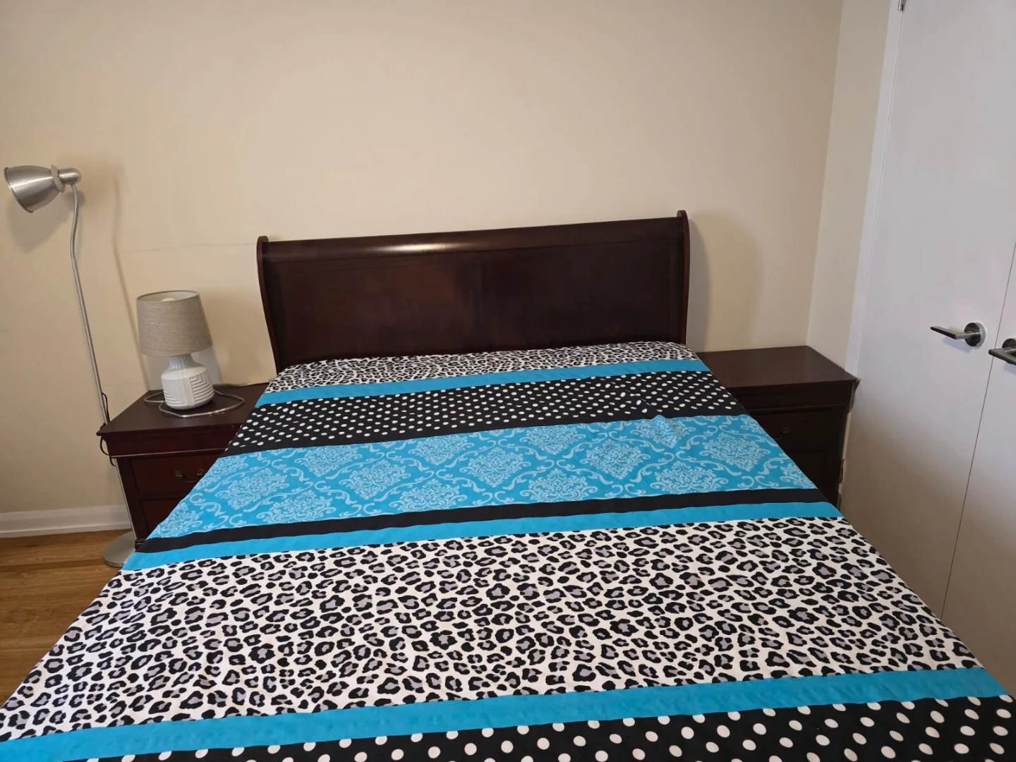 Queen bed, side tables and Matress with box