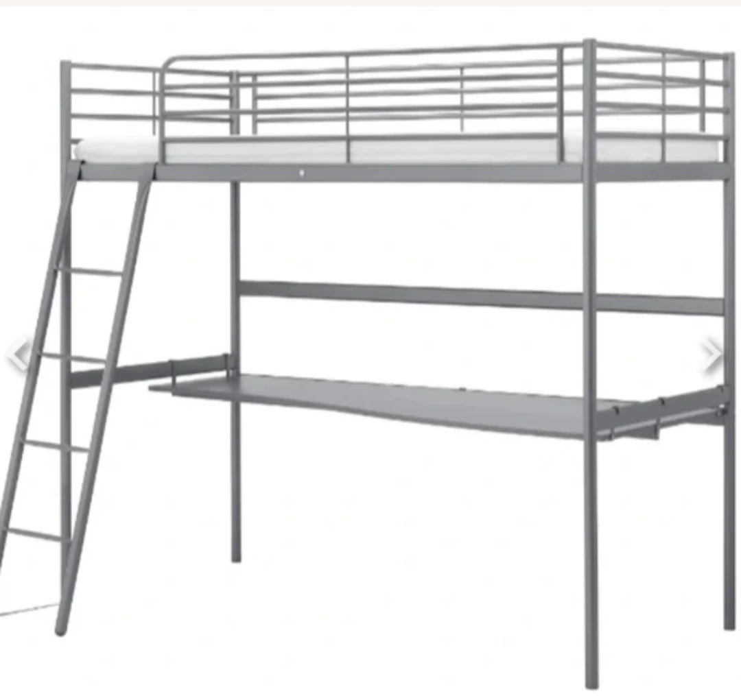 IKEA SVARTA Metal Loft Bed with Desk - photo 3