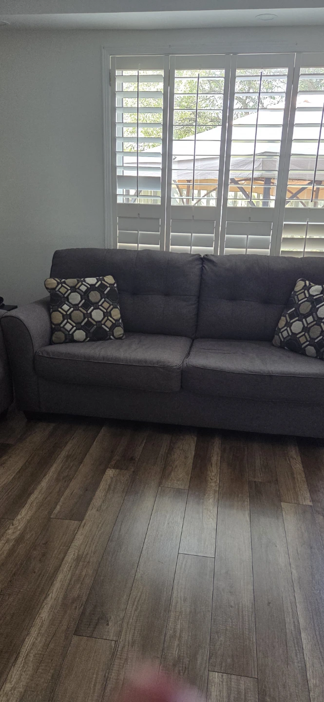Ashley Dark Grey Sofa with Accent Pillows
