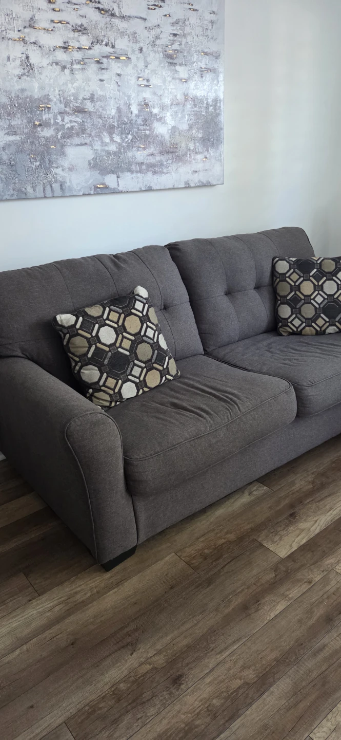 Ashley Dark Grey Sofa with Accent Pillows - photo 2
