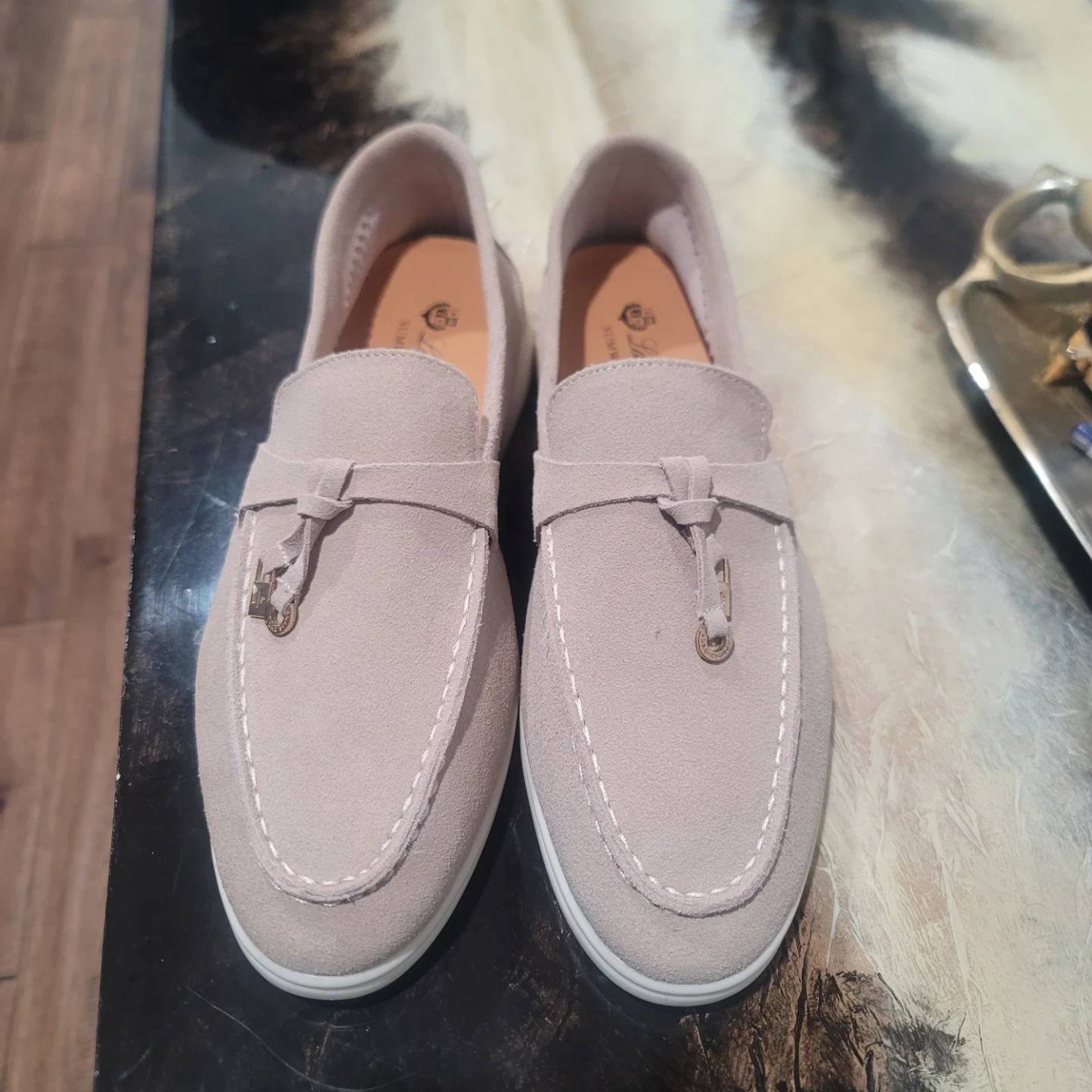 Women's Tan Suede Loafers