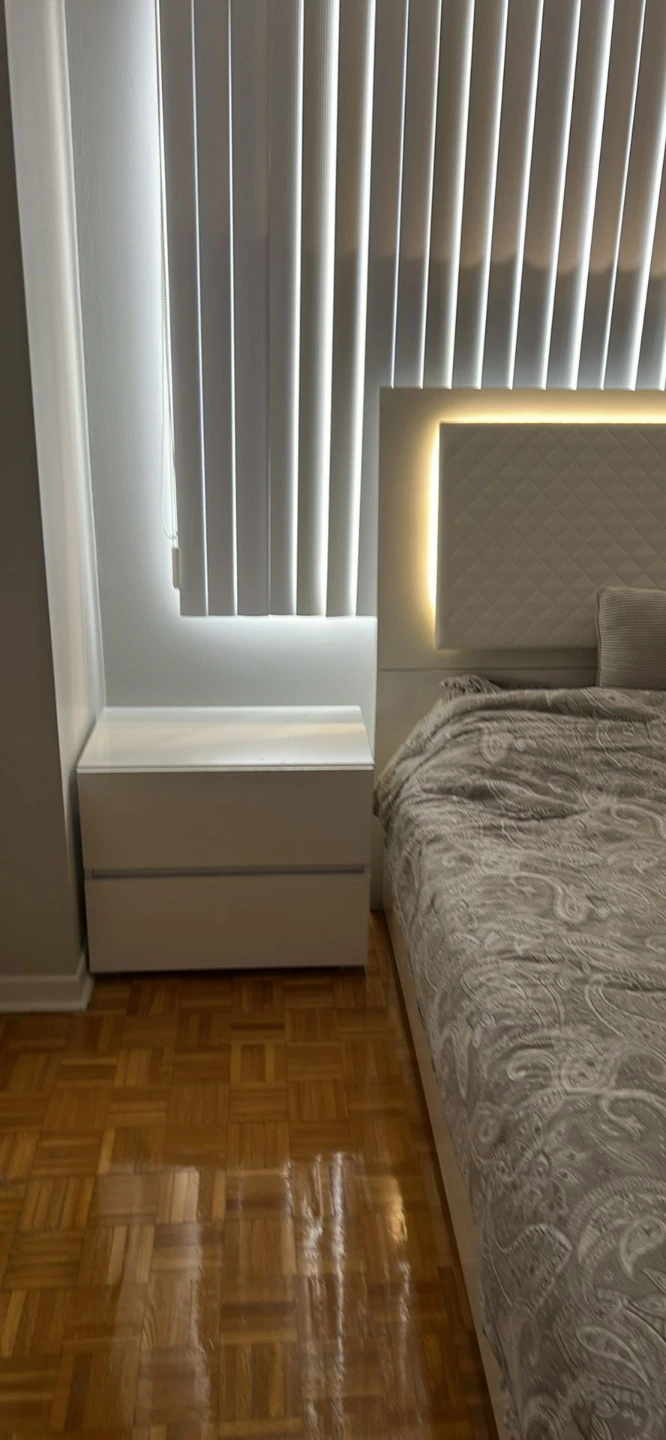 White Bedroom Furniture Set - Bed Frame, Dresser & Nightstand - photo 2