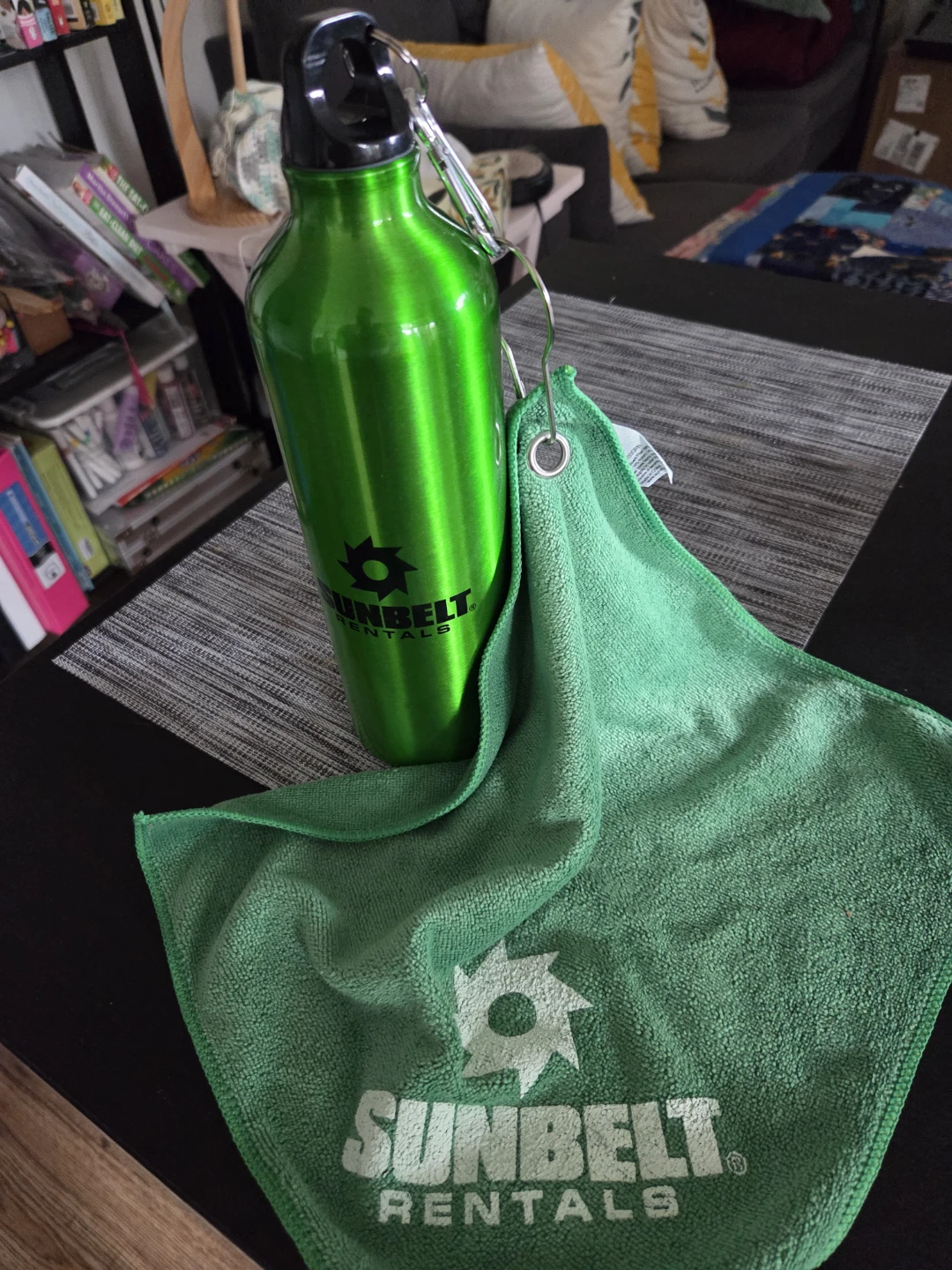 Sunbelt Rentals Green Water Bottle & Towel