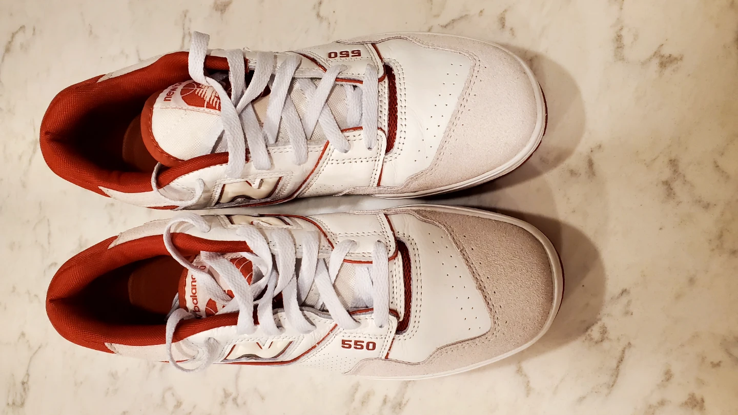 New Balance 550 White Red Sneakers - Size 8.5 - photo 2