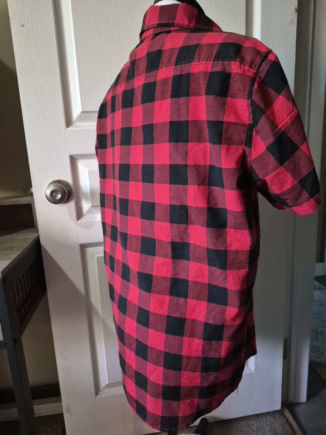 Budweiser Red & Black Plaid Short Sleeve Button-Up Shirt - photo 3