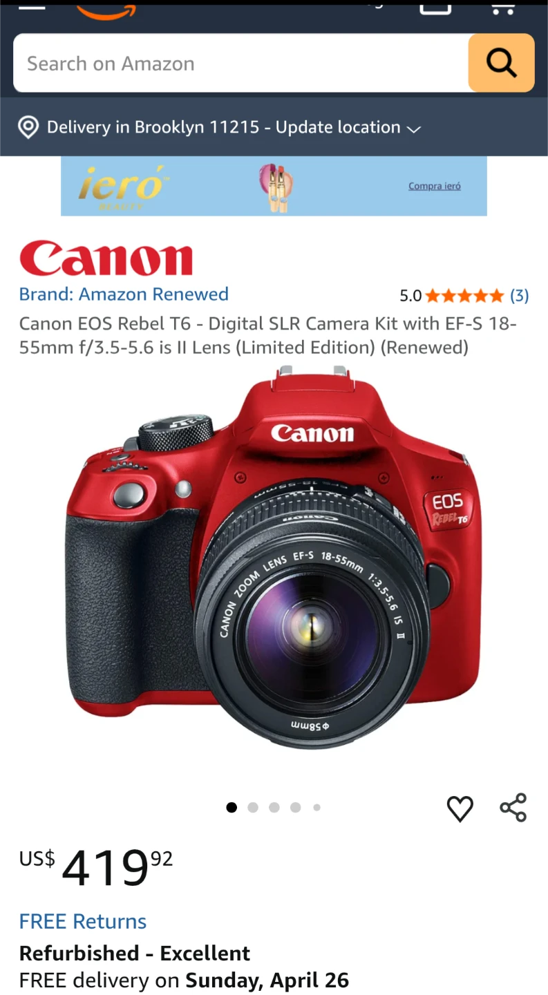 Canon EOS Rebel T5-LIMITED EDITION Red Digital Camera - photo 2