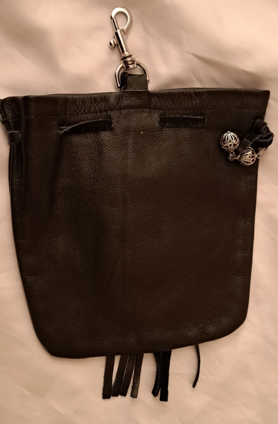 Leather Pouch with Tassel and Coin Detail - photo 2