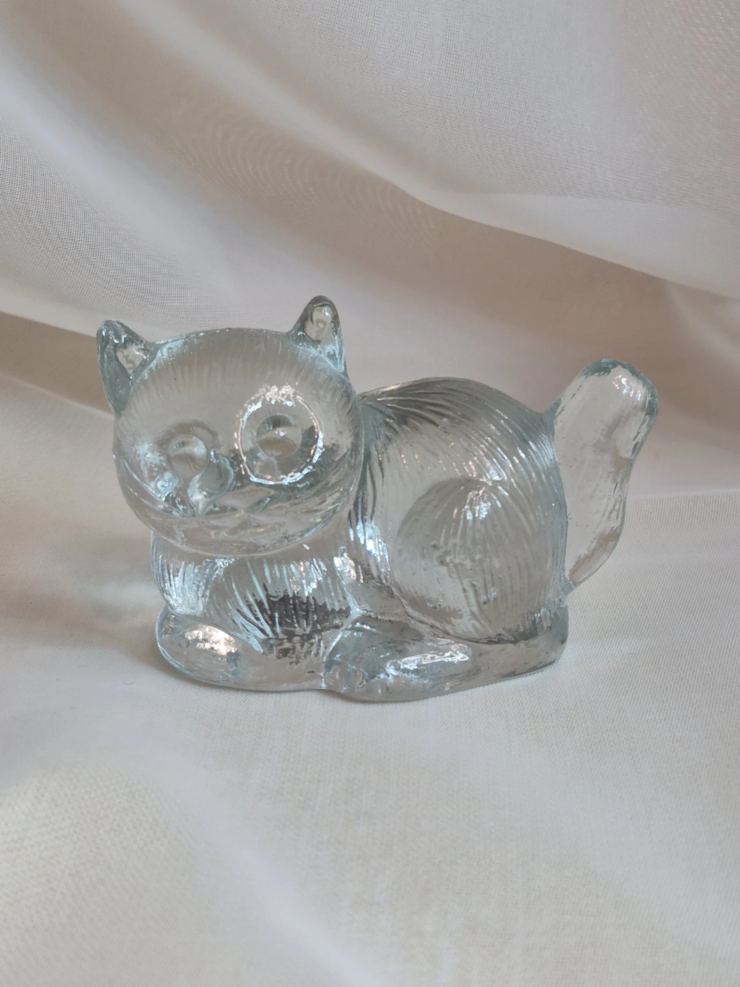 Vintage Solid Crystal Lead Crystal Cat - The Toscany..