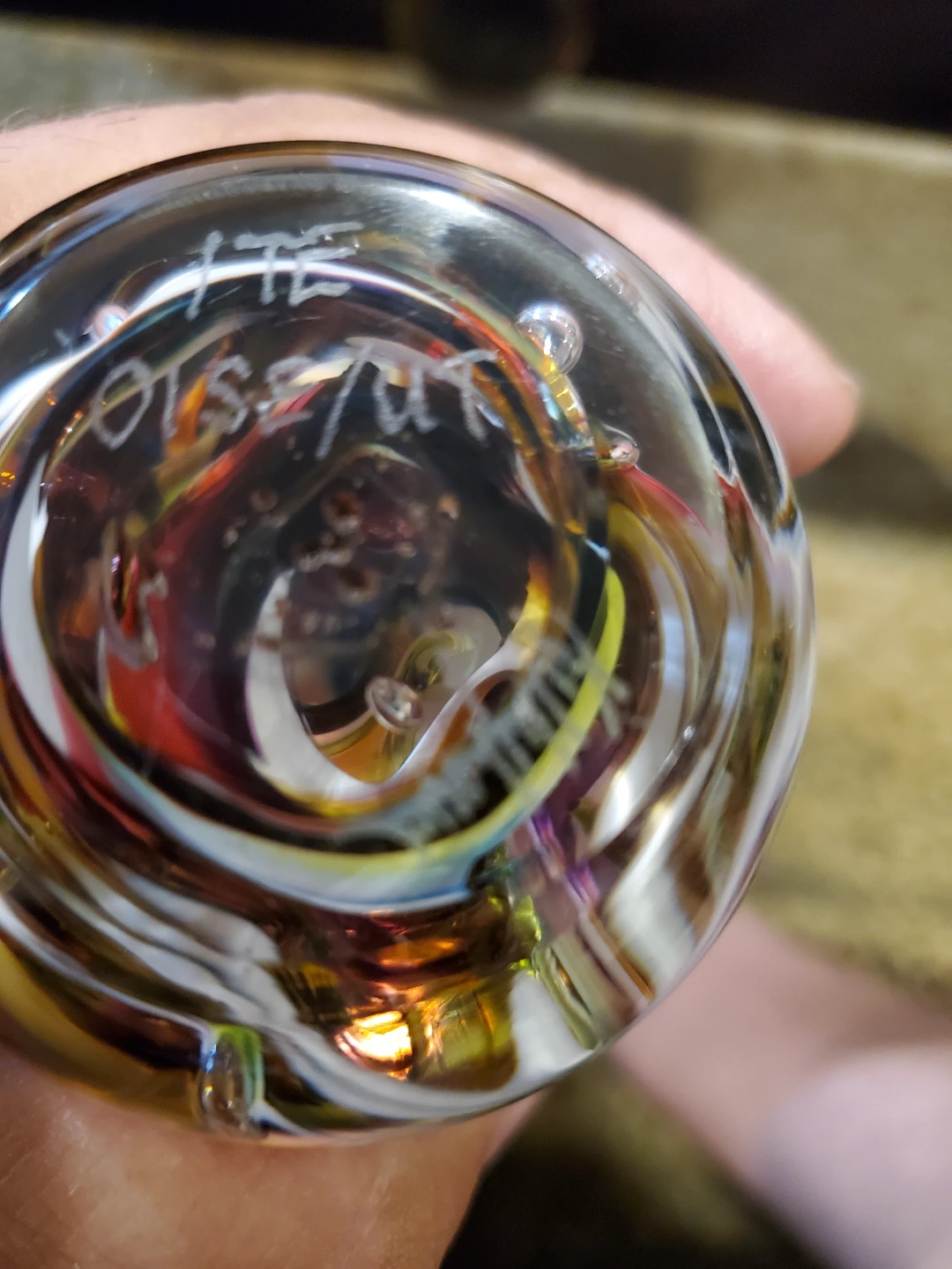 3.5" solid Glass Paperweight with Swirl Design - photo 3